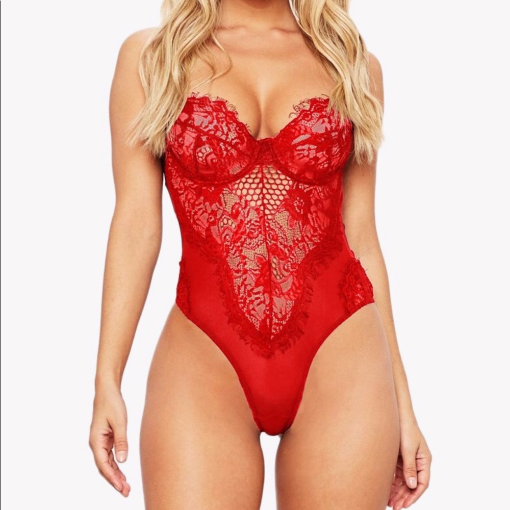 Red Lace Bodysuit